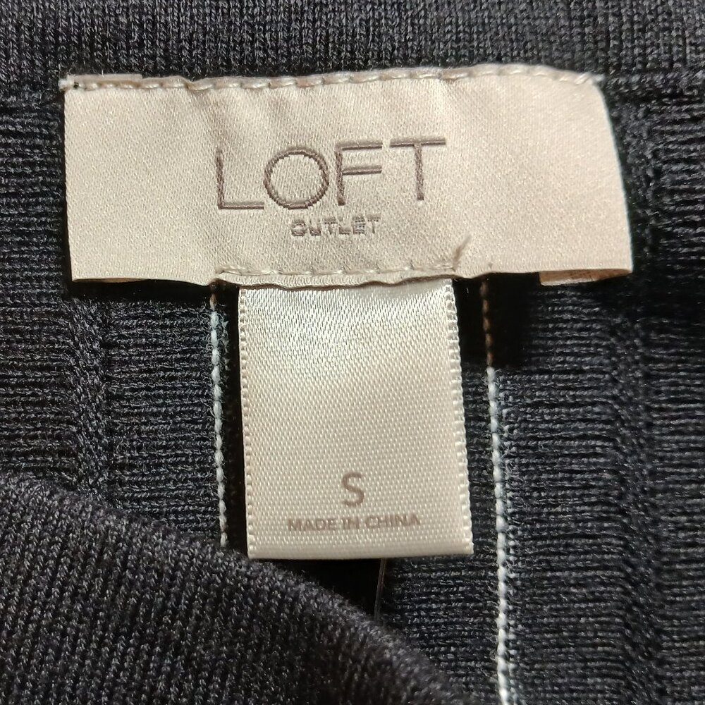 LOFT Black & White Knit Skater Skirt NWT - Picture 3 of 6